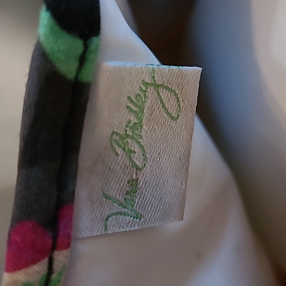 Vera Bradley Lunch Tote Pink Green Black Chevron Handbag - Picture 8 of 8